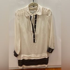 Banana Republic Shirt Dress - ivory and slate grey